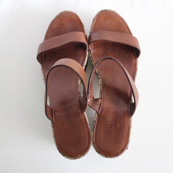 Gucci Monogram Sandal Heels - Picture 4 of 8